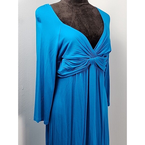 Spense Petite PXL Knee Length Blue Dress Jersey Fit & Flare Party Dress Stretch - Picture 3 of 10